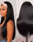 QVR Straight 210% Density Headband Wig 100% Human Hair Glueless Wigs for Women