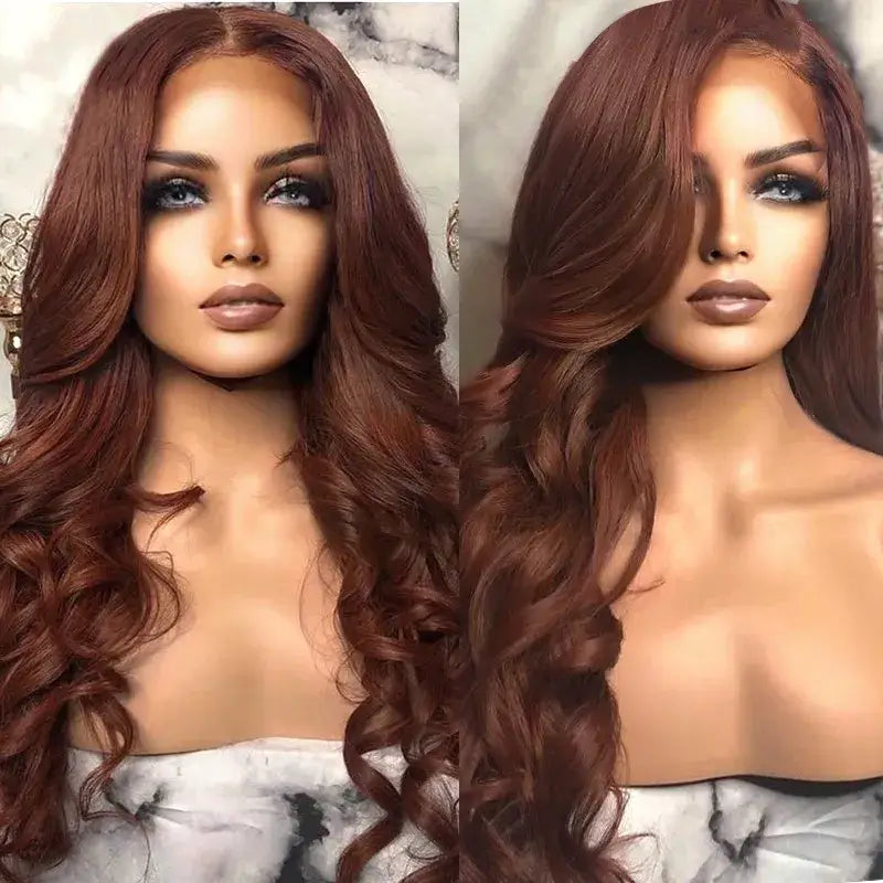 qvr wigs reddish brown 13x4 hd lace frontal for stylish black women