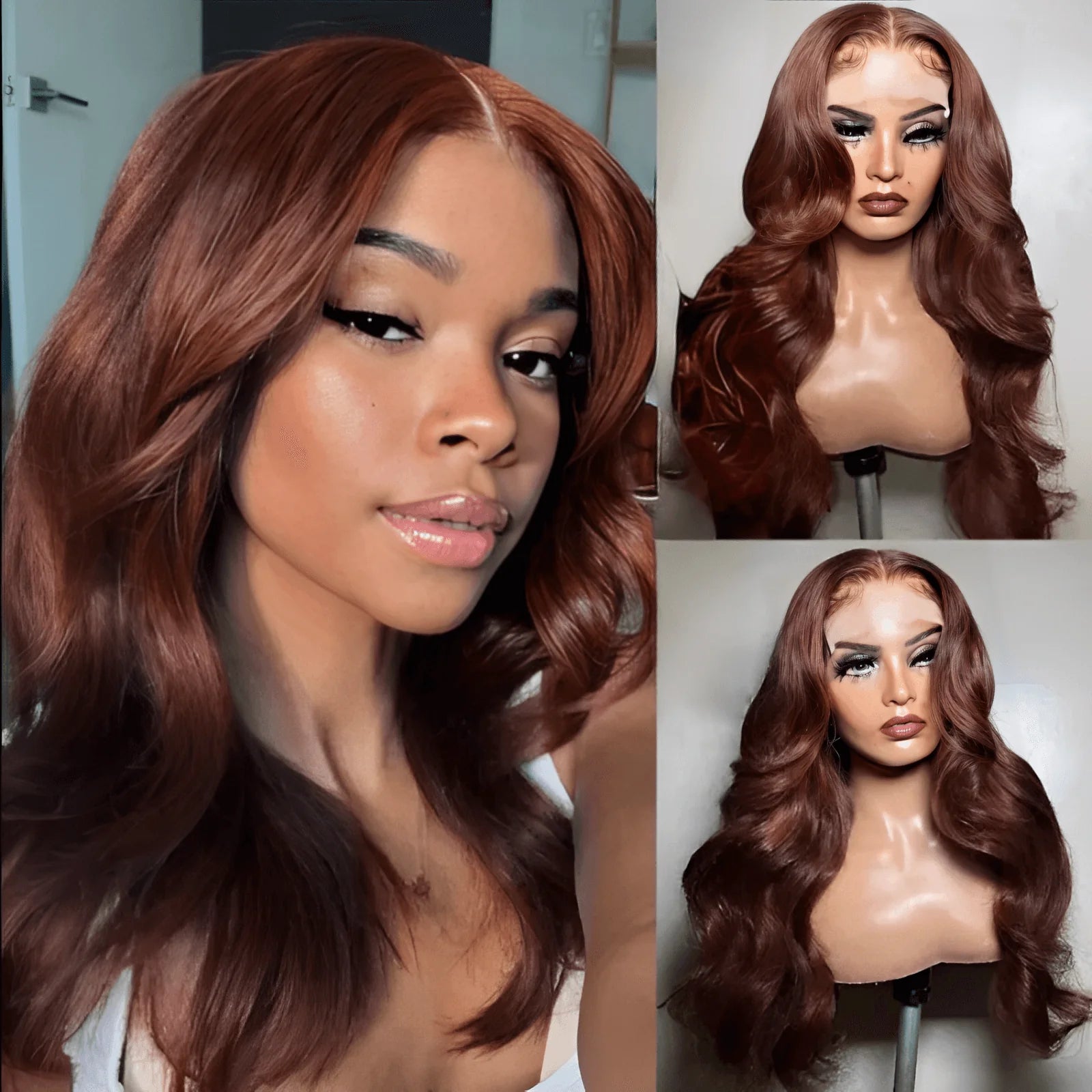 stunning glueless wigs in auburn, ideal for black women who love a bold yet natural look