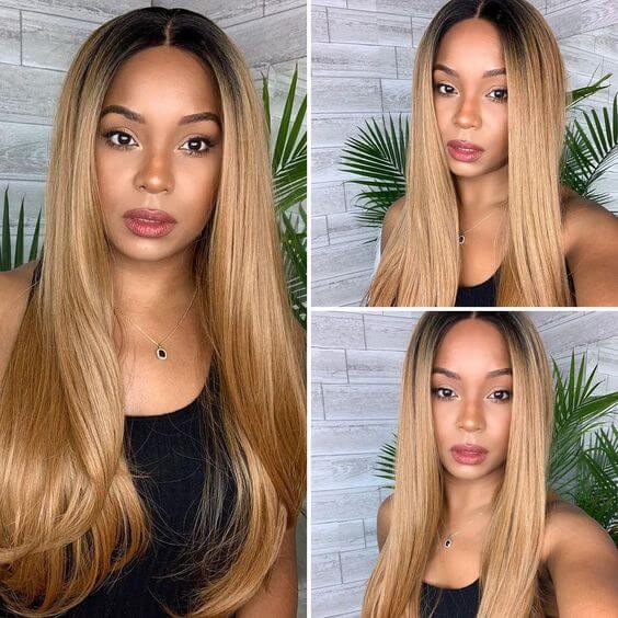 sleek 13x4 lace frontal human hair wigs in ombre shades for chic looks.