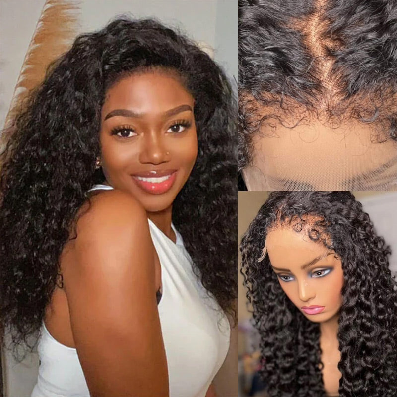 qvr wigs curly edges with water wave texture