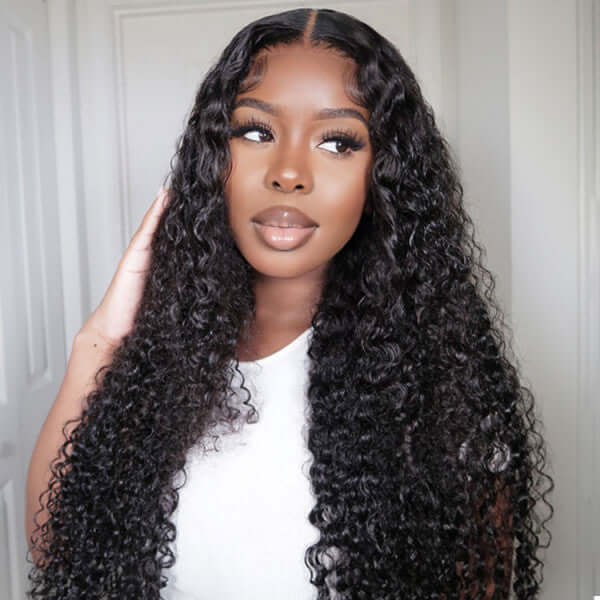glueless hd lace wigs human hair wig with tight curls