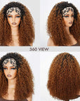 QVR Glueless Twist Curly Half Wig Invisible Hairline Ombre 