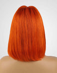 human hair lace wigs straight orange bob for stylish black women