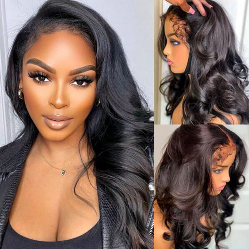qvr wigs curly edges 13x4 lace frontal body wave with realistic hairline