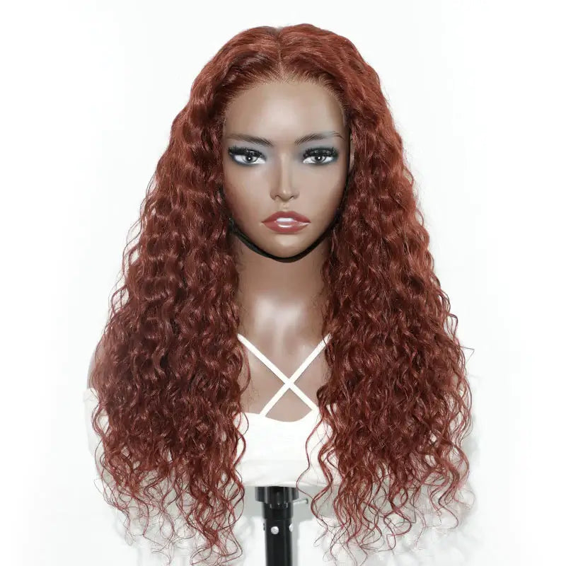 qvr wigs reddish brown 13x4 lace frontal for natural waves