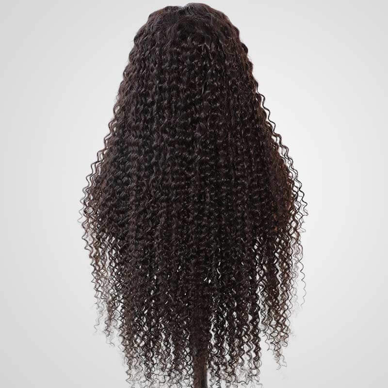 qvr human hair lace wigs deep curly with 100% natural texture