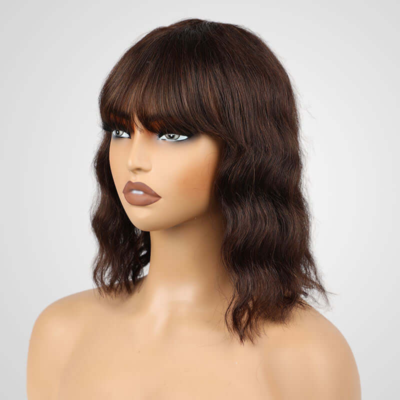 human hair wigs machine made loose deep wave bob for effortless style