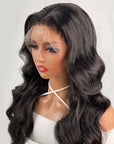 qvr wigs body wave 13x4/13x6 lace frontal with curly edges for black women