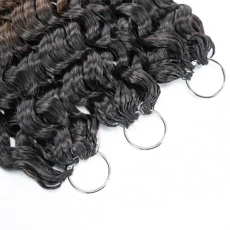 black root water wave crochet hair invisible knot design