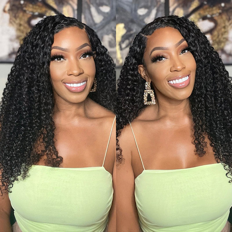transparent lace frontal wig for black women with kinky curls