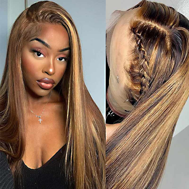 wear and go glueless wigs in straight brown style