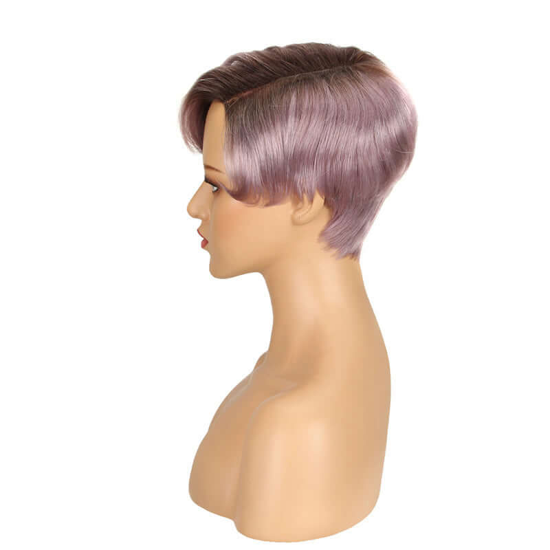 human hair lace wigs ombre pixie cut for bold black style