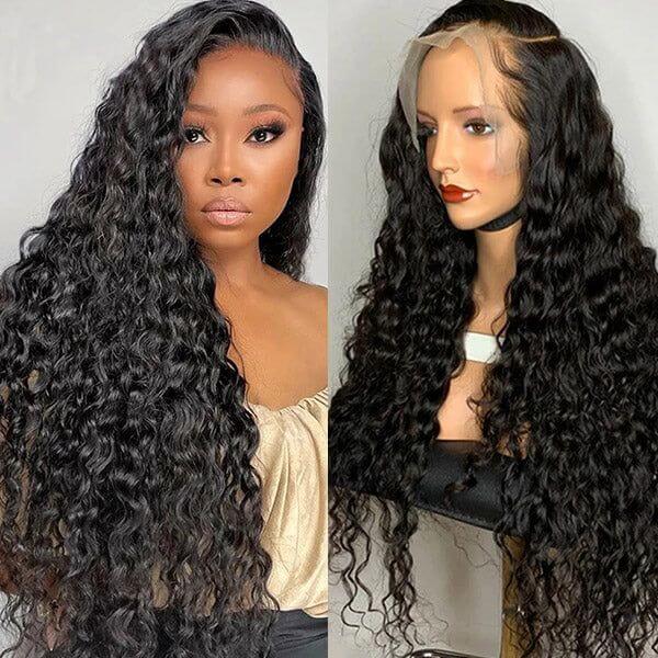 qvr human hair lace wigs in water wave, full and bouncy