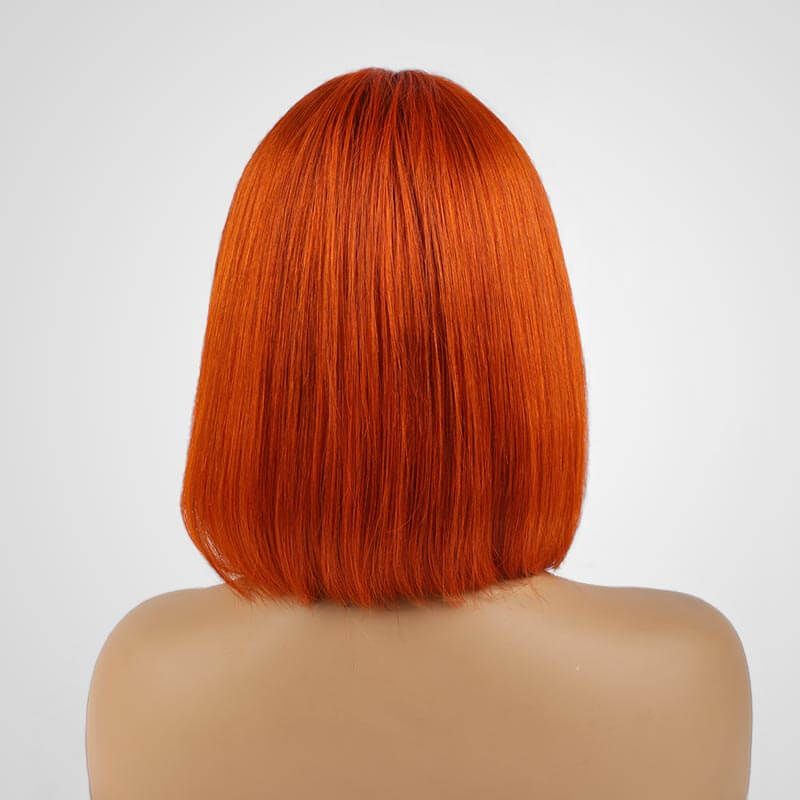 qvr wigs straight ombre orange bob with t lace for effortless glam