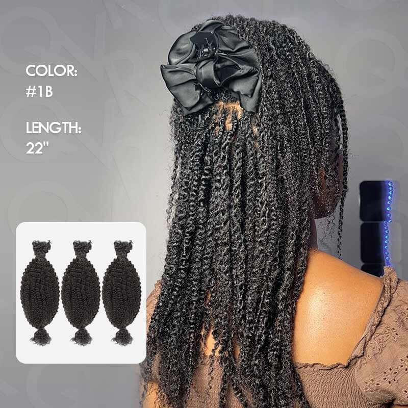 22&quot; natural black colored human hair spring twist hair