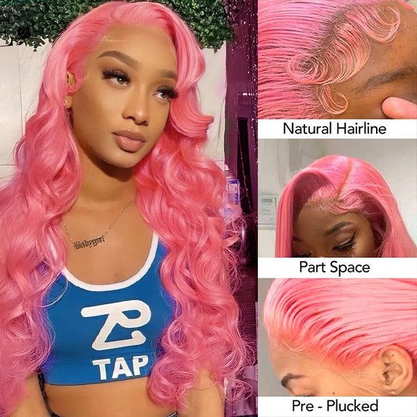 qvr wigs pink lace front for sleek bone straight look