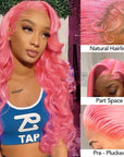 qvr wigs pink lace front for sleek bone straight look