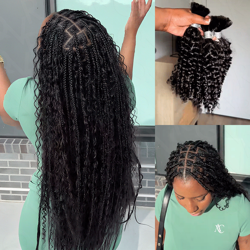 qvr hair water wave bulk human hair for boho braids