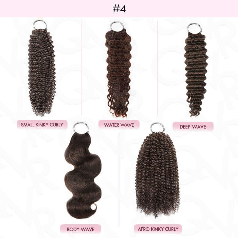 #4 dark brown crochet human hair hair texture chart