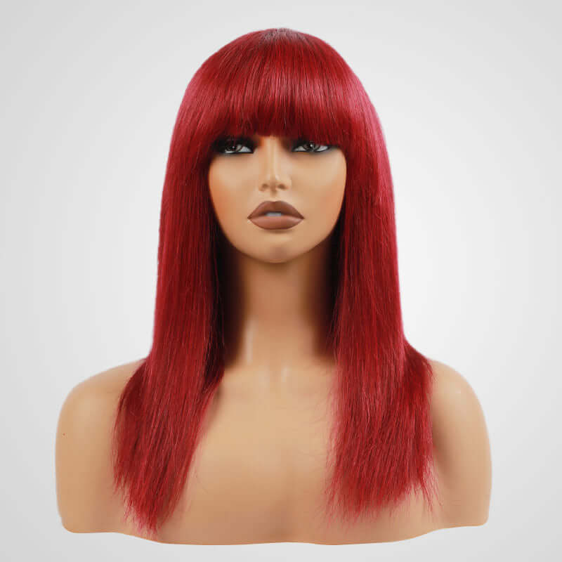 qvr wigs no lace burgundy wig for effortless black beauty