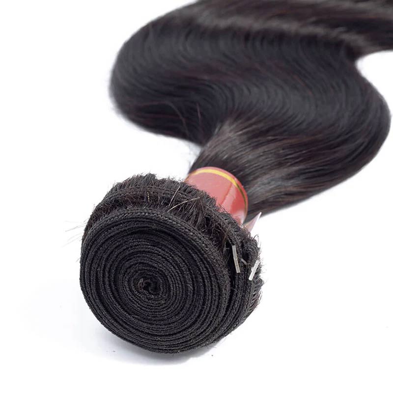 machine weft body wave natural black human hair bundles
