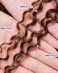 QVR Honey Caramel Mixed Highlights Feather Crochet Human Hair Tight Curly Miracle Knots Crochet Weave Hair Extensions