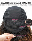 QVR Glueless Half Wig 3 In 1 Kinky Curly Human Hair Protective Hairstyle