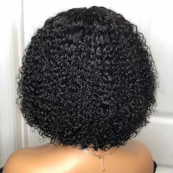 stunning short bob wigs, Brazilian jerry curly L part lace front human hair bob wigs for soft curls
