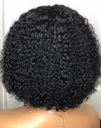stunning short bob wigs, Brazilian jerry curly L part lace front human hair bob wigs for soft curls