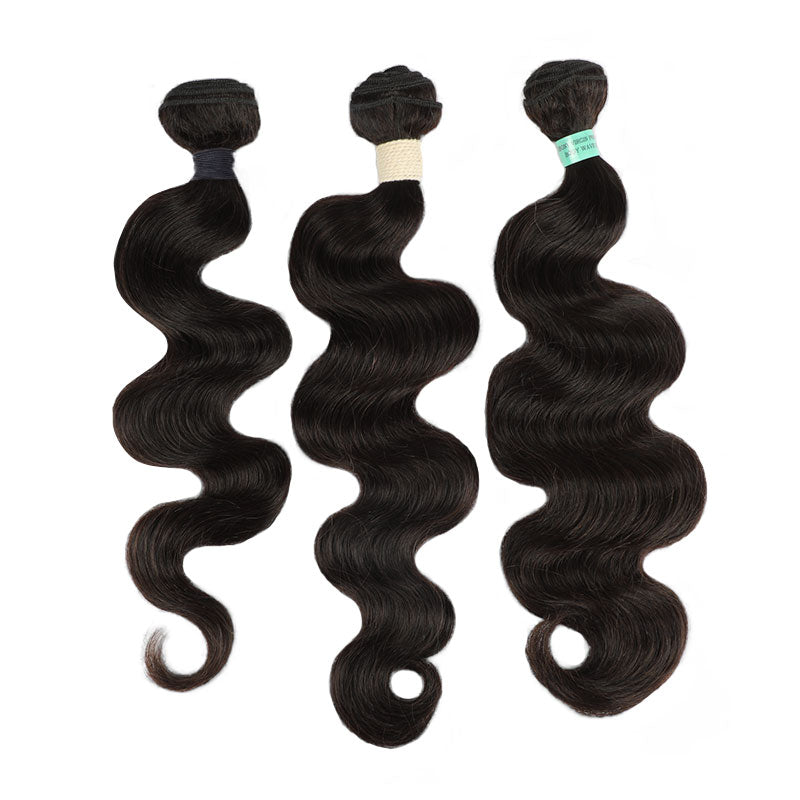 body wave natural black raw hair bundles 3pcs