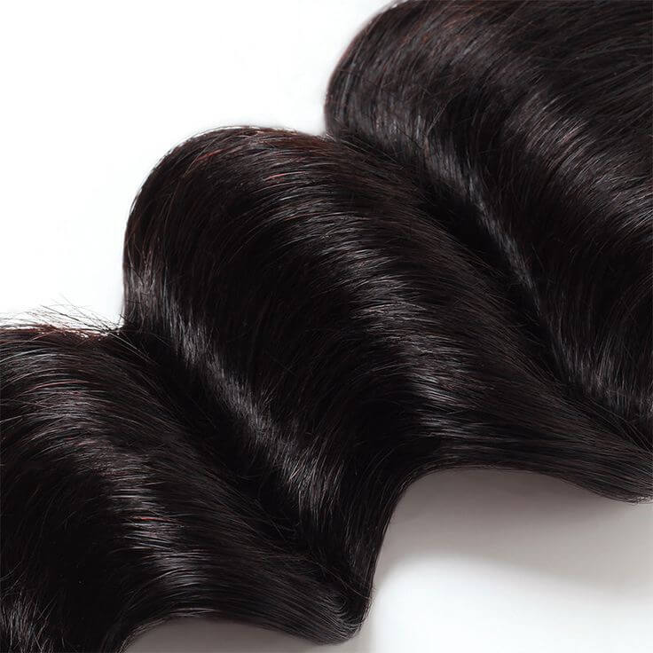 loose deep wave natural black human hair weave