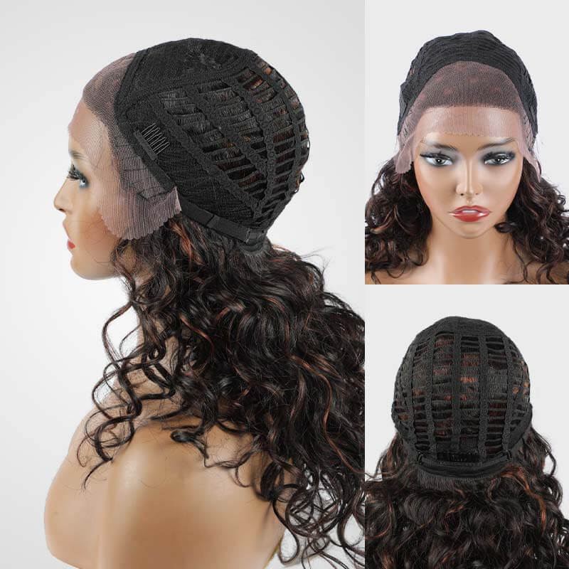 qvr wigs bouncy curl wig with black highlights for chic black women