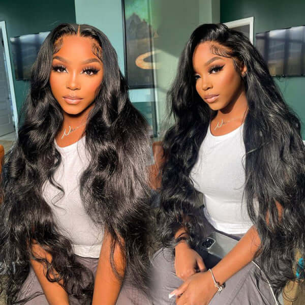 qvr wigs body wave 13x4 lace frontal, soft and bouncy for black queens
