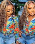 human hair lace wigs in deep wave style, pre-plucked for a natural hairline.