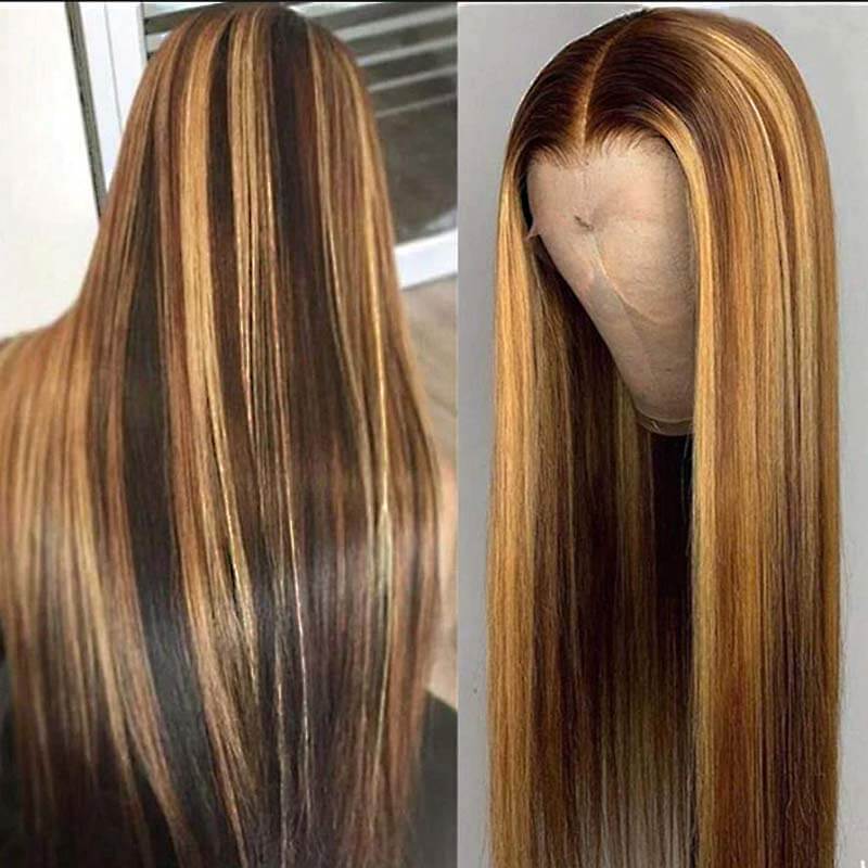 human hair lace wigs honey blonde straight 4x4 closure for effortless style