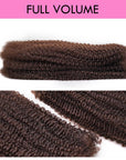 QVR Chocolate Brown Afro kinky Bulk Hair Extensions For Braiding Dreadlock Human Hair