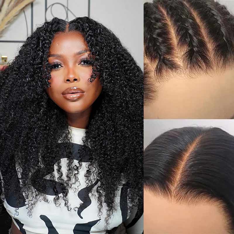 bouncy jerry curly glueless wigs for black women natural look