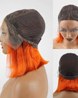 qvr wigs ombre orange straight bob with t lace for effortless glam