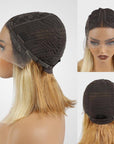 qvr wigs straight ombre 4/27/613 bob with t lace for effortless glam   2/2