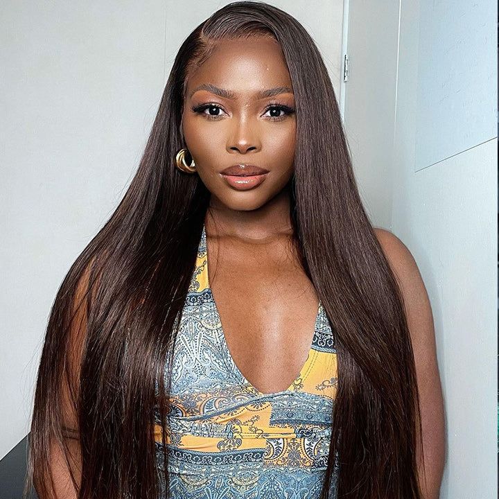 qvr glueless lace wigs with HD lace, creating a flawless straight or body wave look