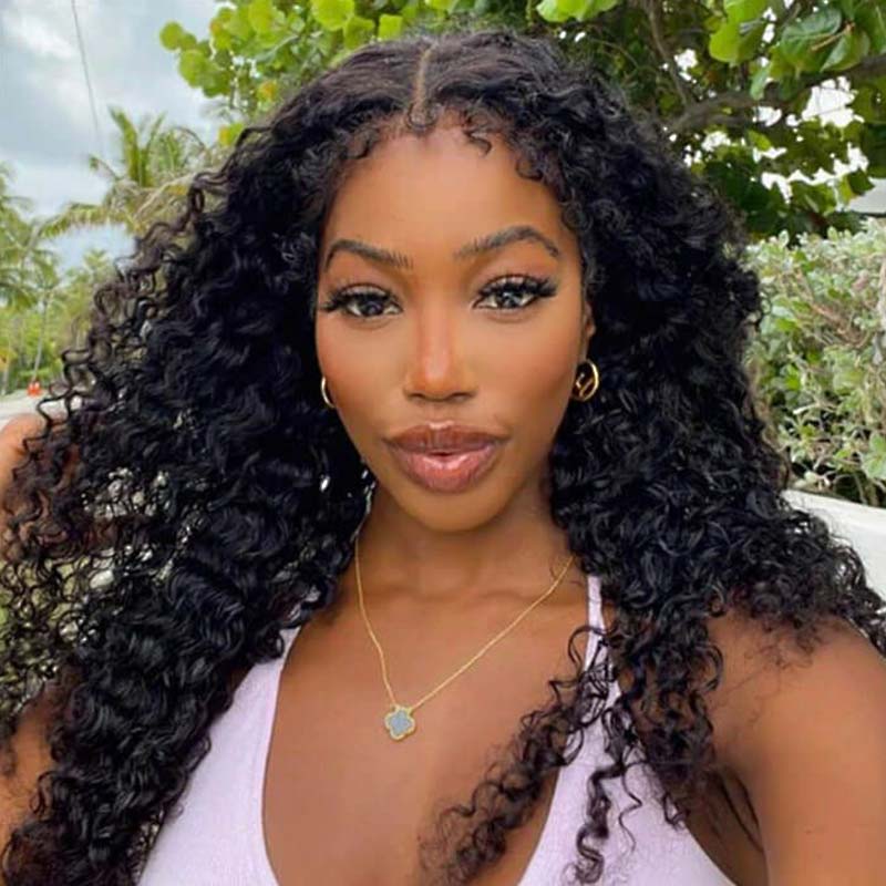 human hair wigs deep wave 13x4 lace front with realistic hairline