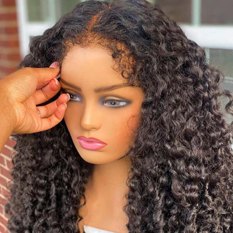 qvr wigs curly edge 13x4 lace front deep wave human hair wig