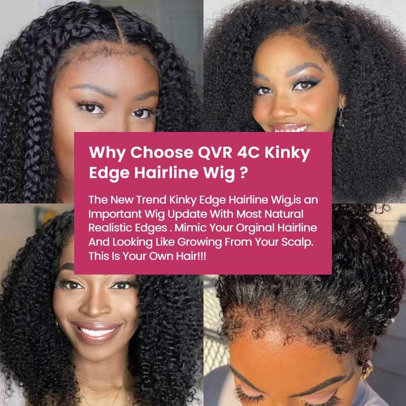 realistic hairline curly edges wig for black women’s style