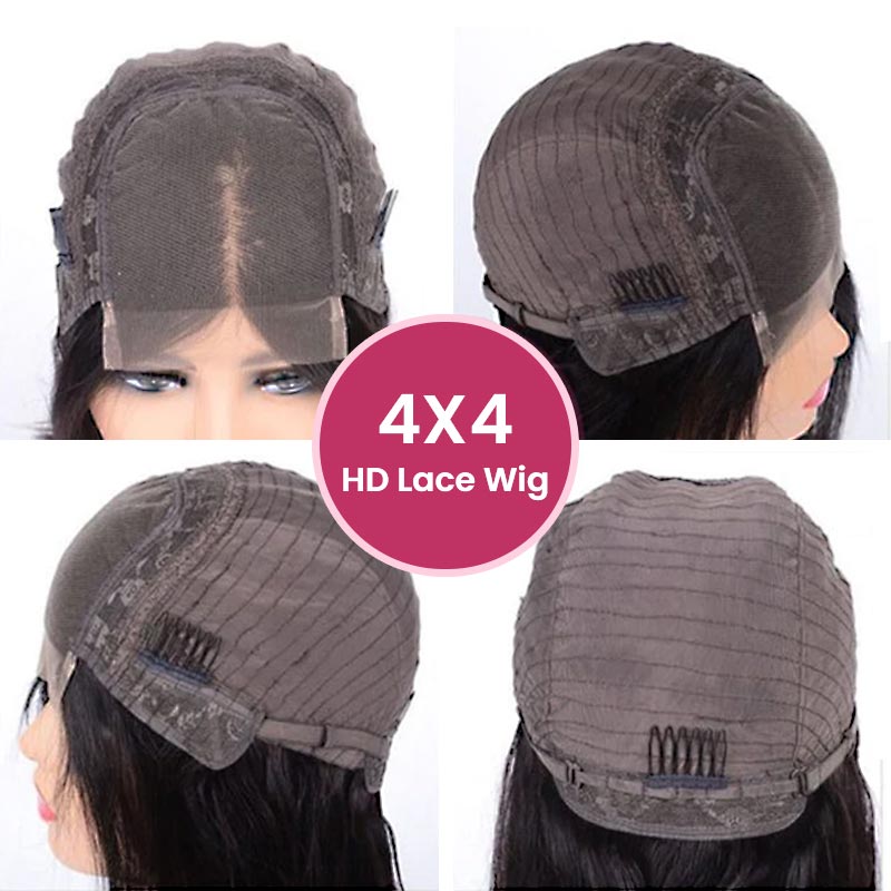 QVR Glueless 4x4 HD Lace Closure Wig Body Wave Ultra-thin 13x4 HD Lace Frontal Wig Pre-plucked