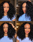 QVR Bouncy Curly Crochet Hair Natural Black Machine Made Feather Crochet Human Hair Extension