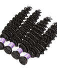 machine weft loose deep wave natural black human hair weave 4 bundles