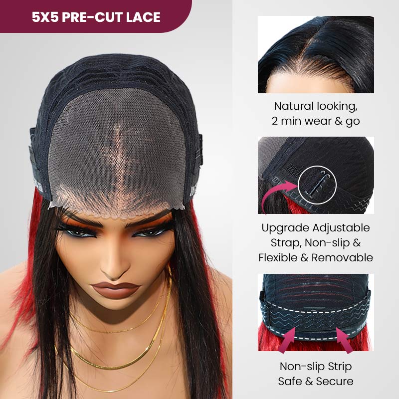 qvr pre cut lace wig upgraded adjustable strap, non slip, pre cut lace wig