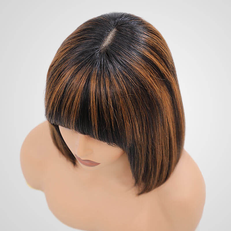 short bob wigs with classic 1B/30 color and airy texture