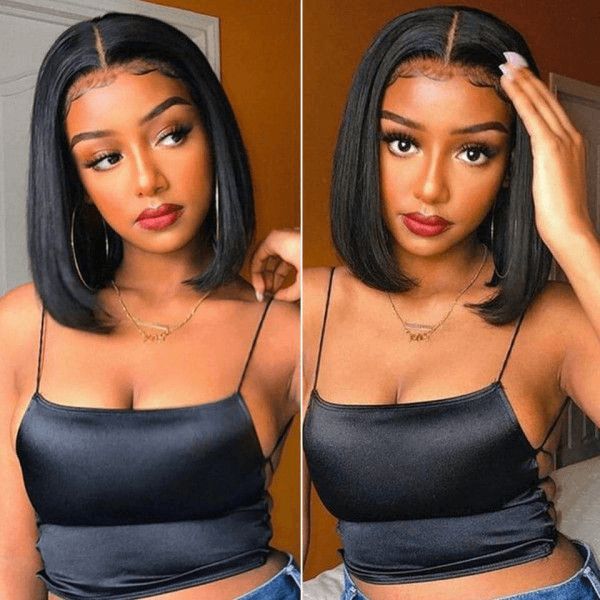 glueless straight short bob wigs for african american women